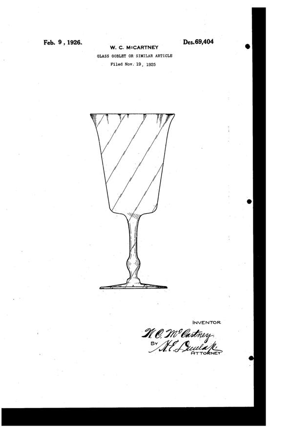 Cambridge Goblet Design Patent D 69404-1