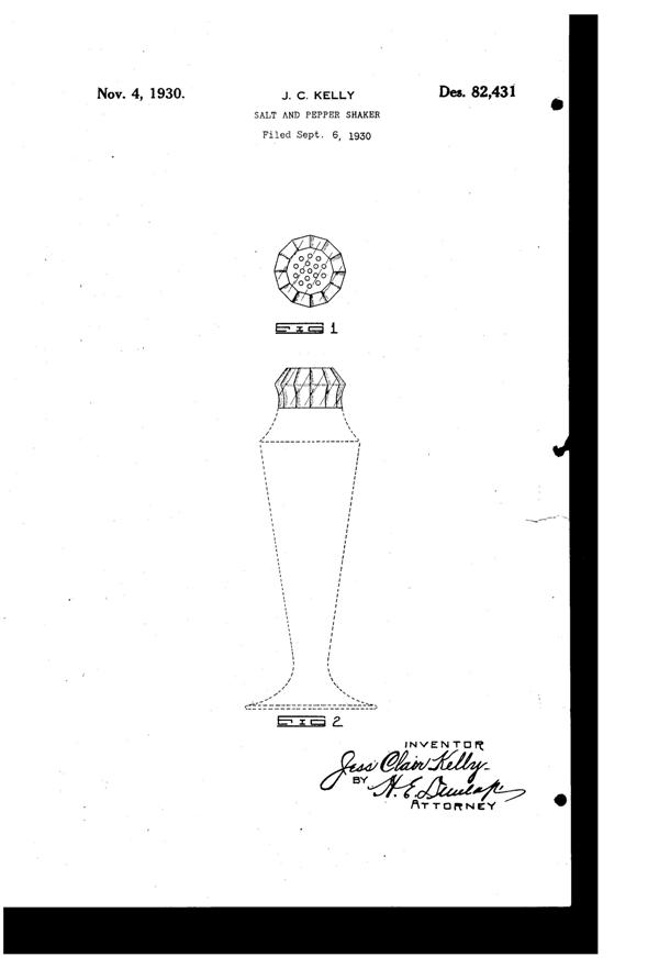 Cambridge Shaker Design Patent D 82431-1