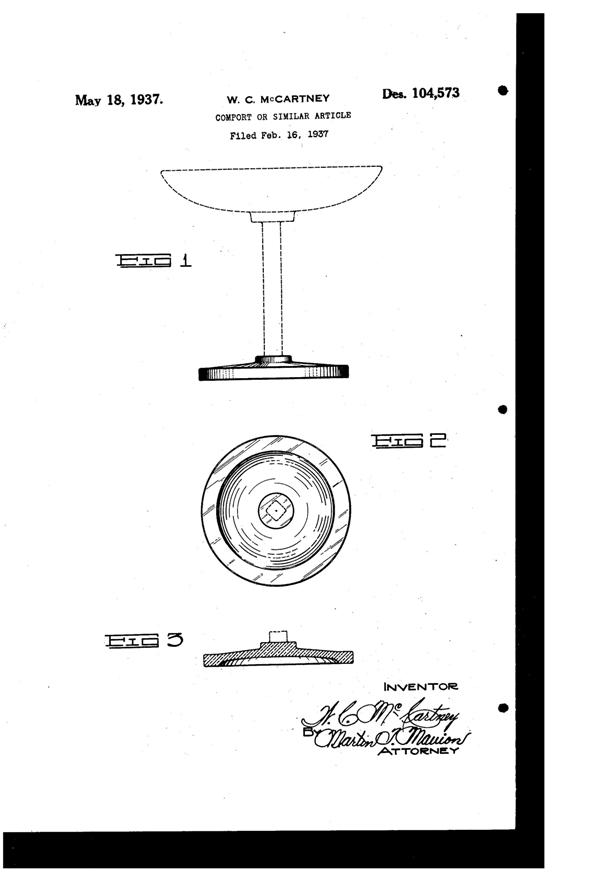 Cambridge Compote Design Patent D104573-1