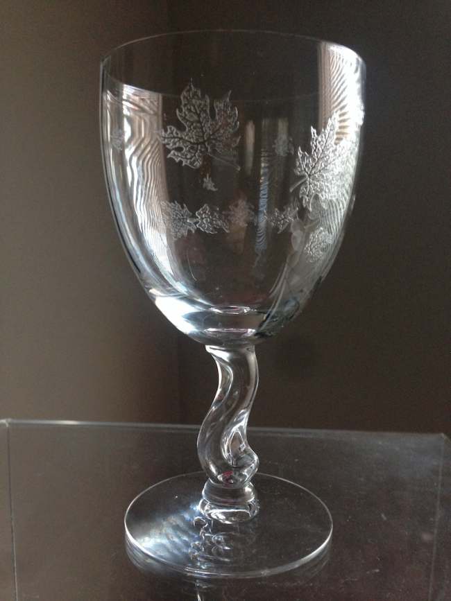 Fostoria #6060 Goblet w/ Sylvan Crystal Print