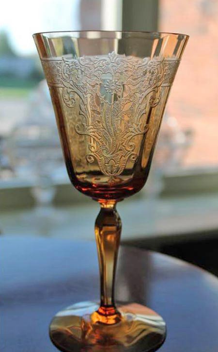 Fostoria #5093 Goblet w/ #275 Vesper Etch