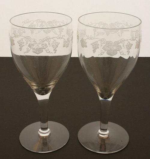 Fostoria # 863 Stems with #204 Vintage Etch