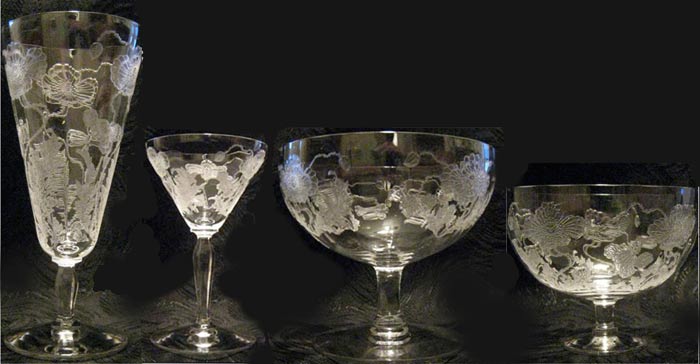 Fostoria Stemware with #269 Rogene Etch