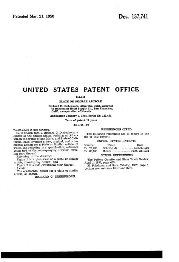 Indiana Plate Design Patent D157741-2