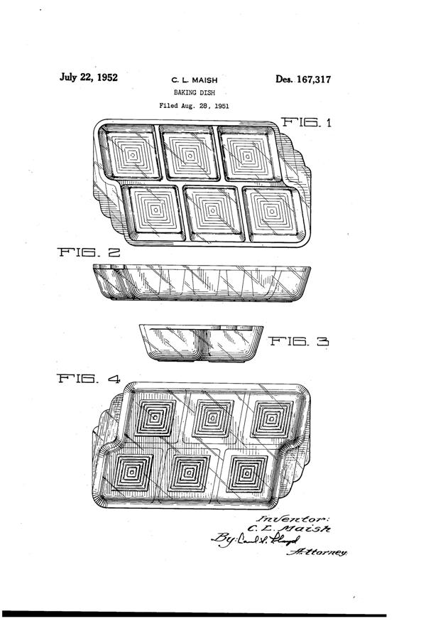 Indiana Little Crow Foods Beauty Bake Baking Dish Design Patent D167317-1