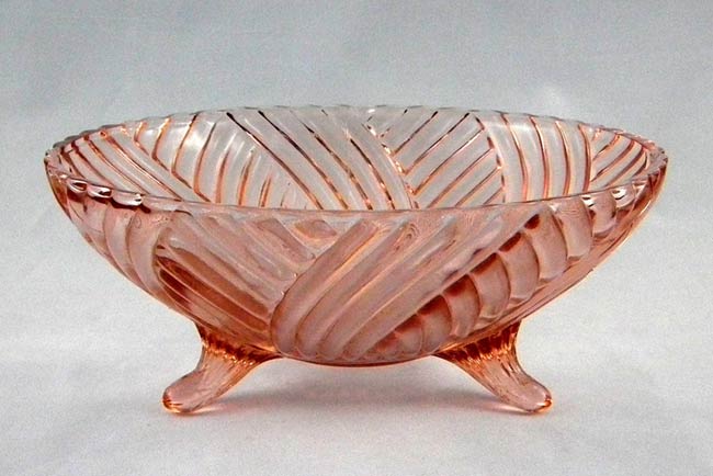 Hocking # 979 Prismatic or Swirl Rib Footed Bowl