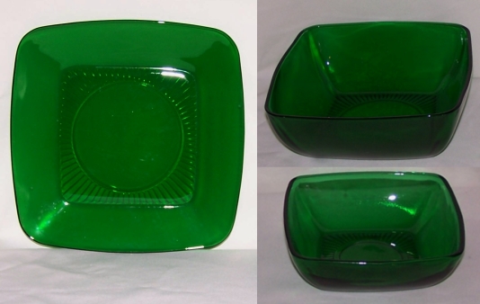 Anchor Hocking Forest Green Charm Plate & Bowls