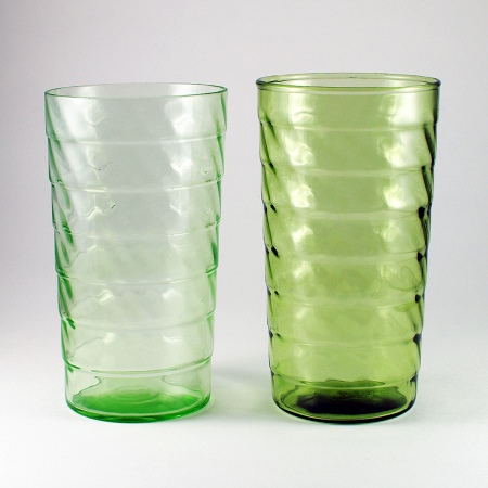 Anchor Hocking Jubilee & Banded Spiral Tumbler Comparison