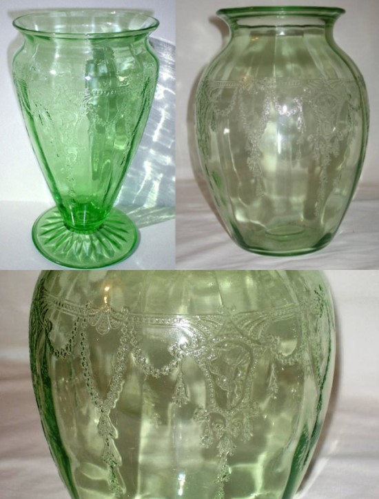 Hocking Cameo Vases