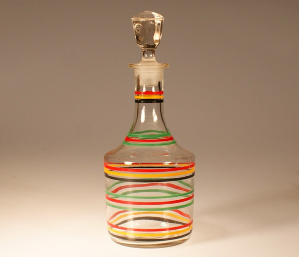Hocking # 702 "Ring-Ding" Decanter w/ Stripe Decoration