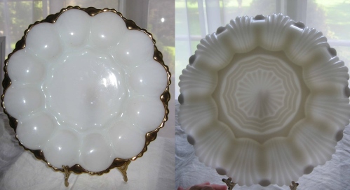 Anchor Hocking Egg Plate w/ 22K Gold Trim