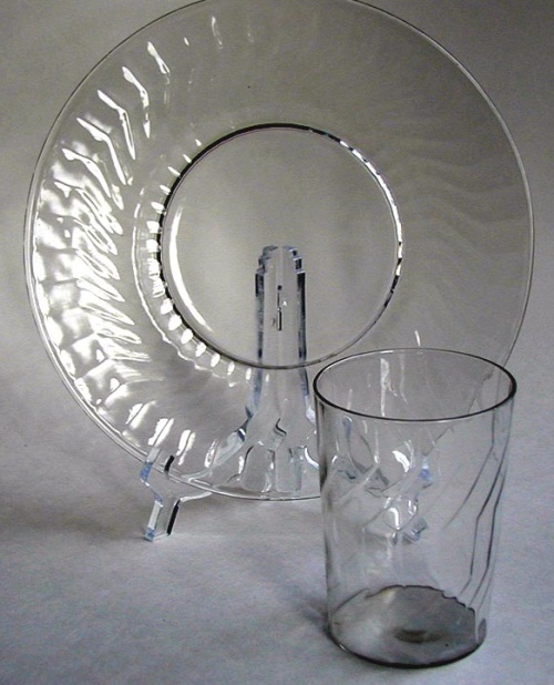 Hocking Spiral Optic Plate & Tumbler