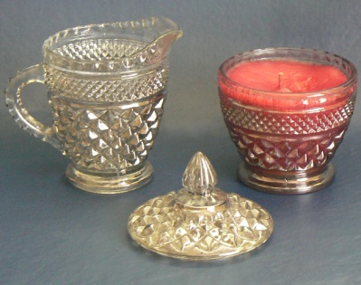 Hocking Wexford Cream & Sugar w/ Candle