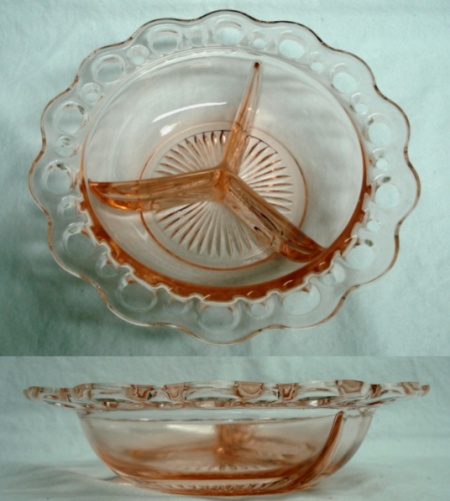 Hocking Old Colony (Lace Edge) Three-Part Divided Bowl
