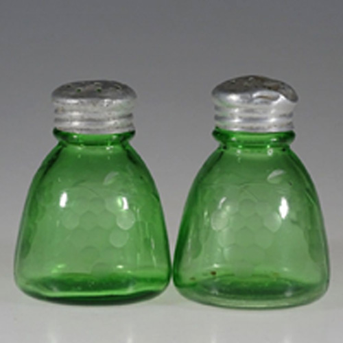 Standard Salt & Pepper Shakers w/ Grape Cutting