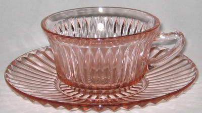Hocking Queen Mary Cup and Saucer
