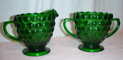 Anchor Hocking Bubble Creamer and Sugar