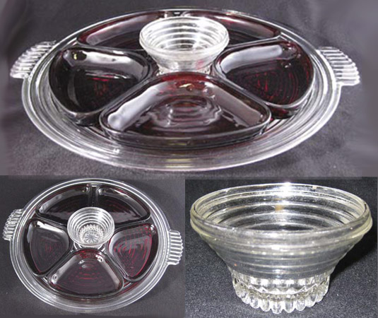Hocking Manhattan Five Part Relish w/ Inserts