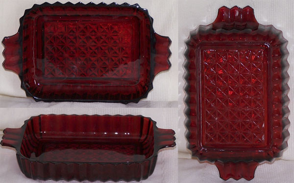 Anchor Hocking Royal Ruby Handled Tray