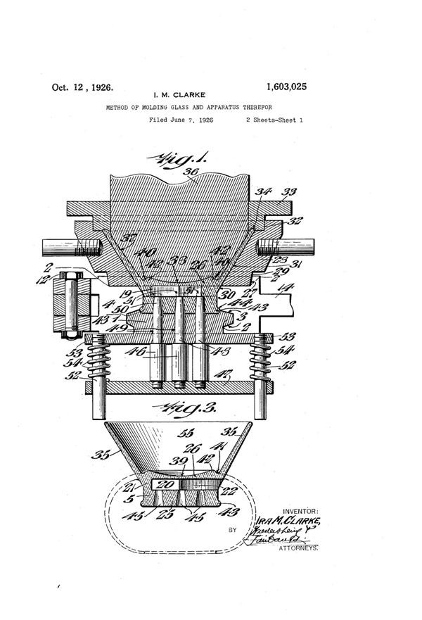 New Martinsville Flower Bowl and Frog Patent 1603025-1