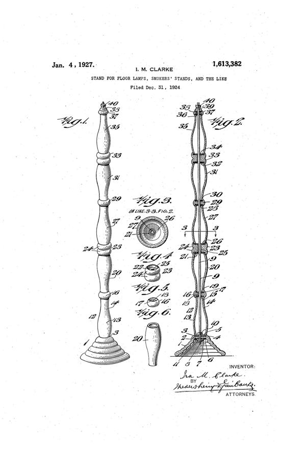 New Martinsville Stand Patent 1613382-1