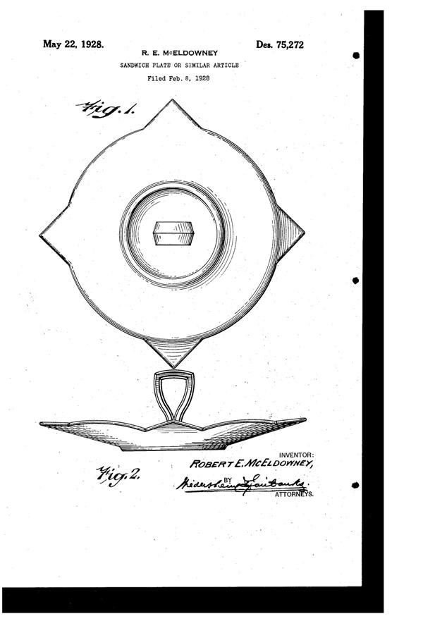 New Martinsville Center Handled Server Design Patent D 75272-1