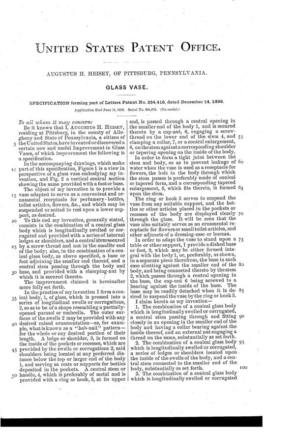 Duncan  Umbrella Vase Patent  354416-2