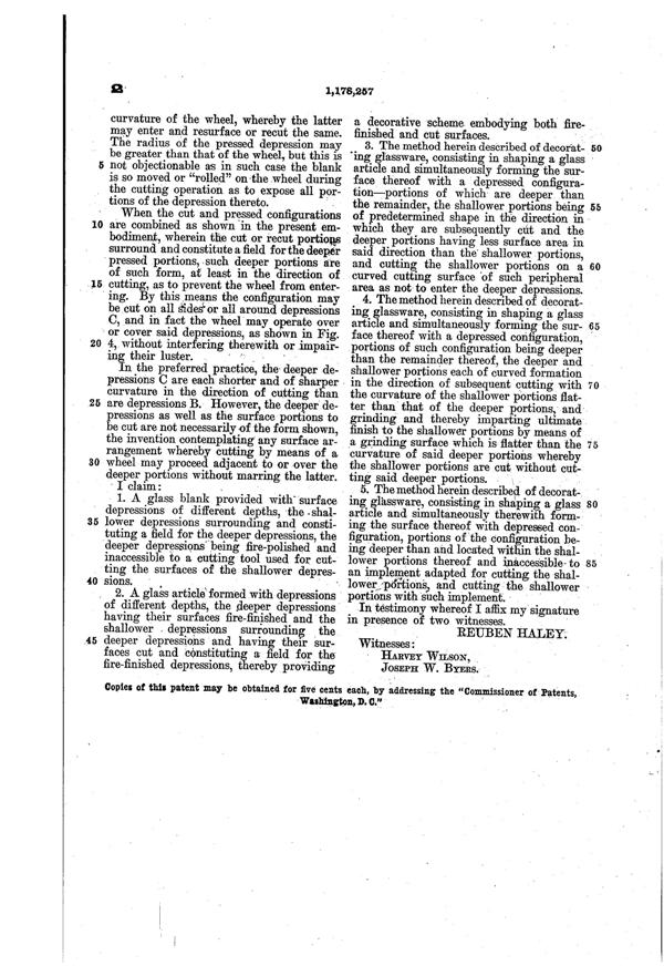 Duncan & Miller Cutting Patent 1178257-3