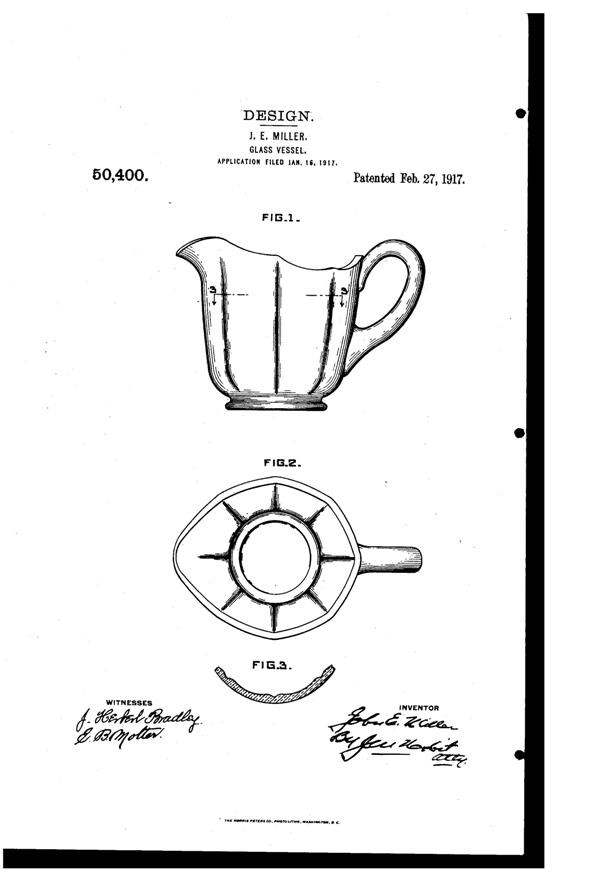 Duncan & Miller #  91 Creamer Design Patent D 50400-1