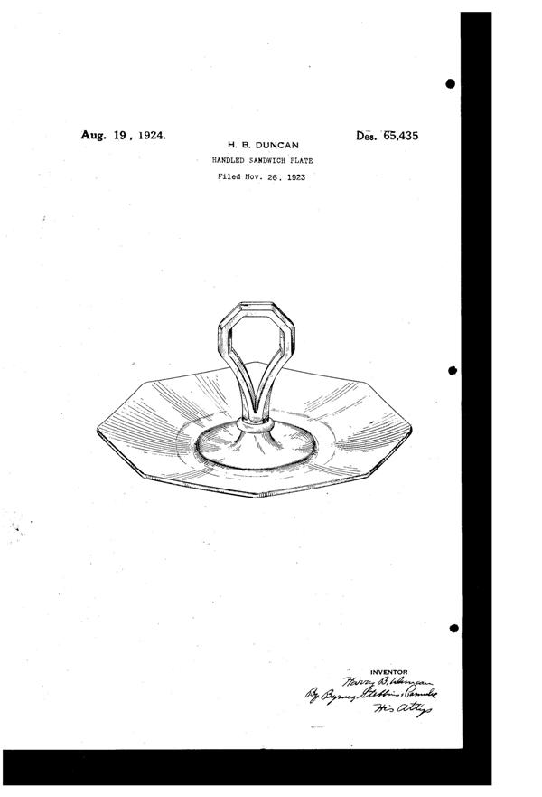 Duncan & Miller #  91 Center Handled Server Design Patent D 65435-1