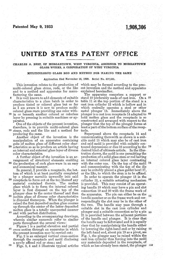 Morgantown Filament Stem Patent 1908306-3