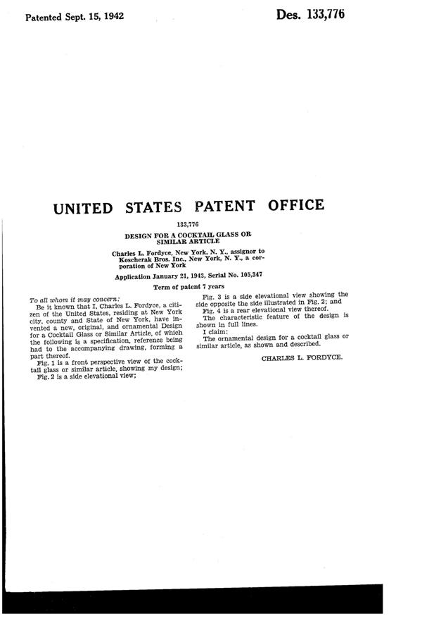 Morgantown Top Hat Design Patent D133776-2