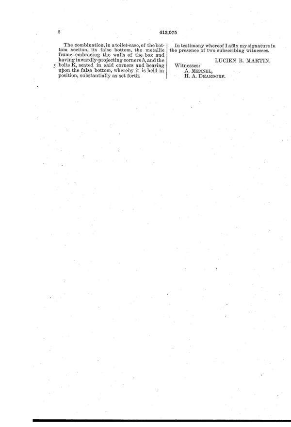 Fostoria Vanity Box Patent  413075-3