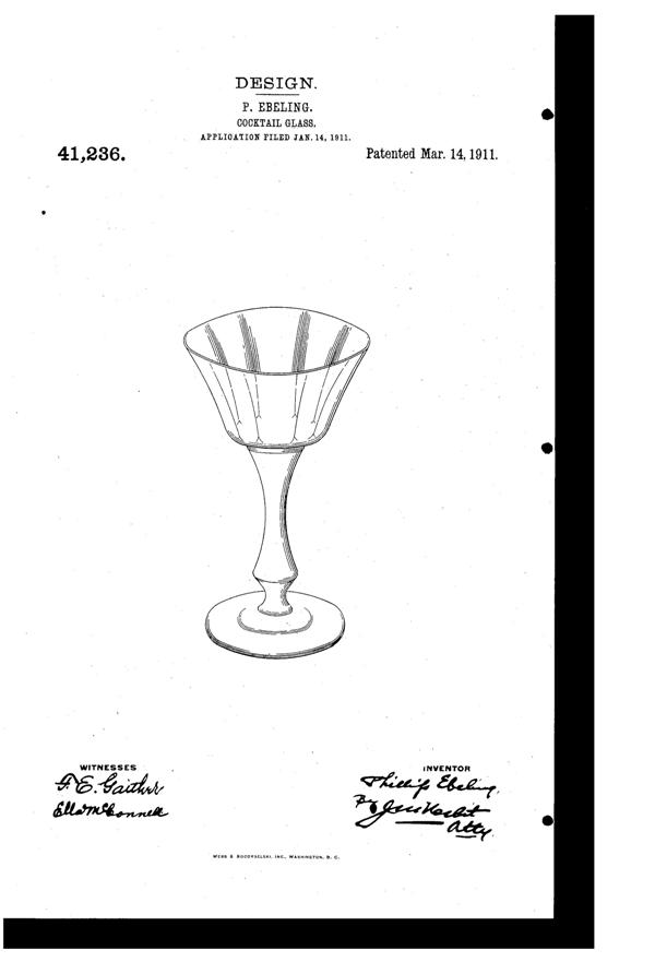 Fostoria #5061 Goblet Design Patent D 41236-1