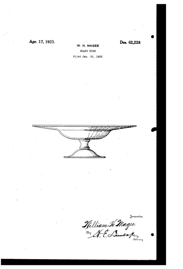 Fostoria Compote Design Patent D 62228-1