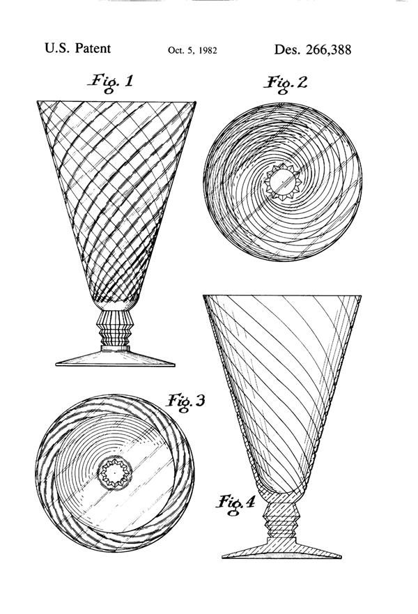 Fostoria #6143 Pavillion Footed Tumbler Design Patent D266388-2