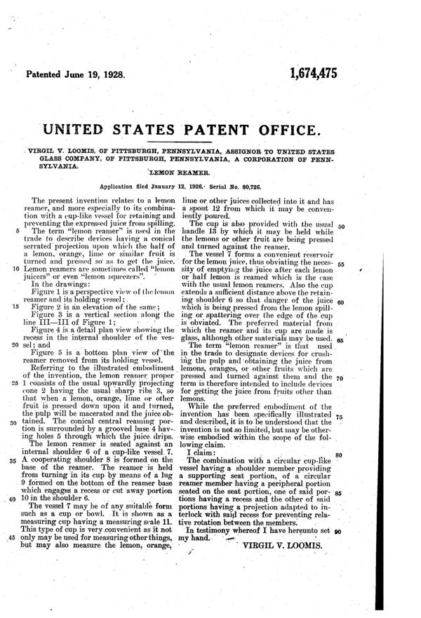 U. S. Glass Reamer Set Patent 1674475-2