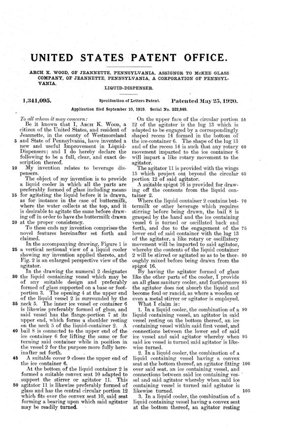 McKee Dispenser Patent 1341095-2