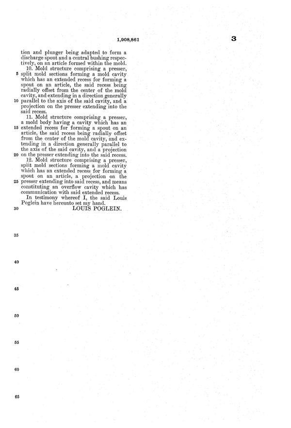 McKee Juicer Mold Patent 1908861-5