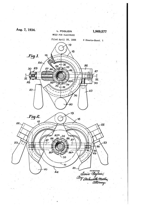 McKee Coffee Pot Mold Patent 1969577-1