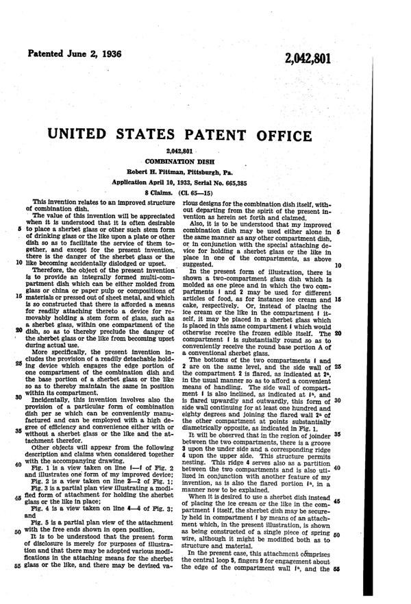 McKee Snack Tray Patent 2042801-2