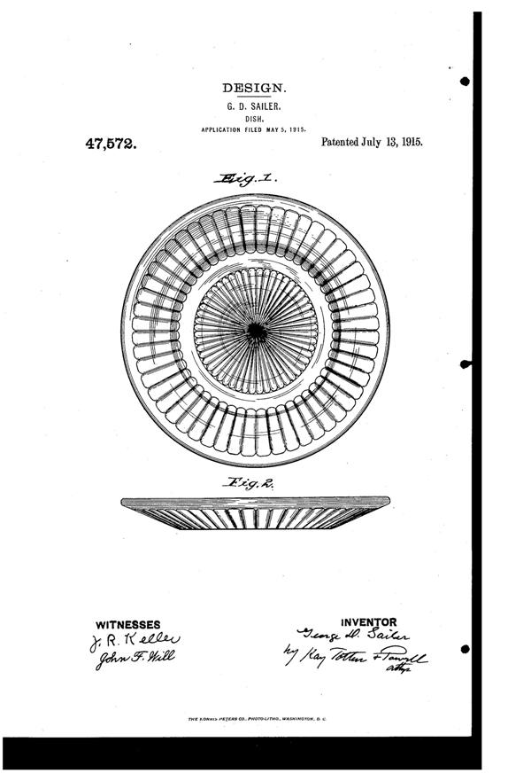 McKee Rex Plate Design Patent D 47572-1