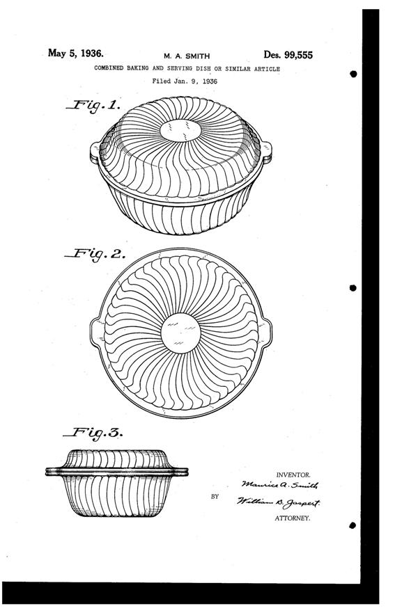 McKee Casserole Design Patent D 99555-1
