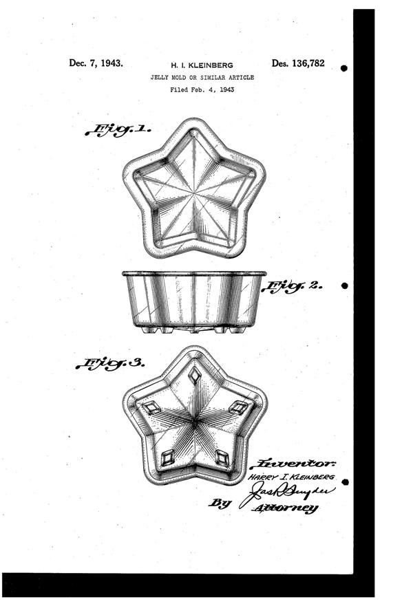 McKee Gelatin Mold Design Patent D136782-1