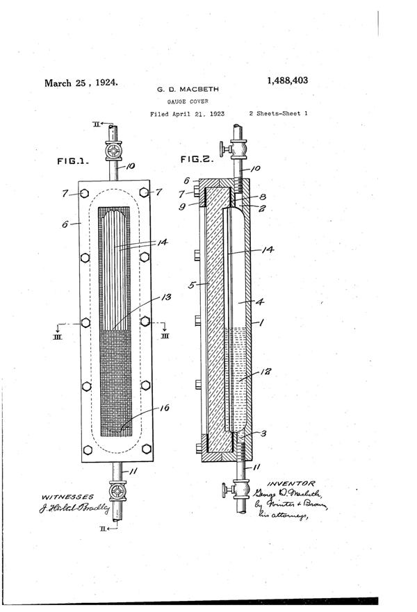 MacBeth-Evans Gauge Cover Patent 1488403-1