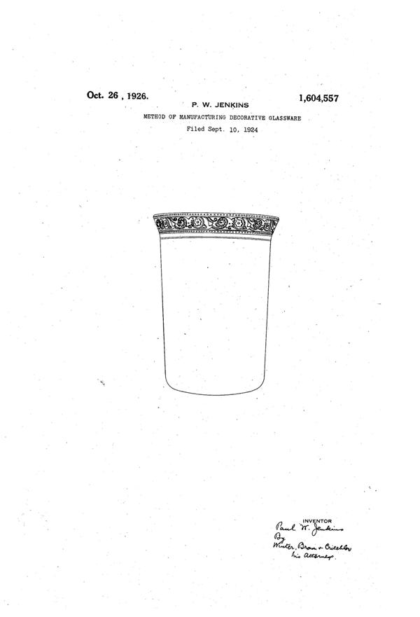 MacBeth-Evans Method of Decorating Glass Patent 1604557-1