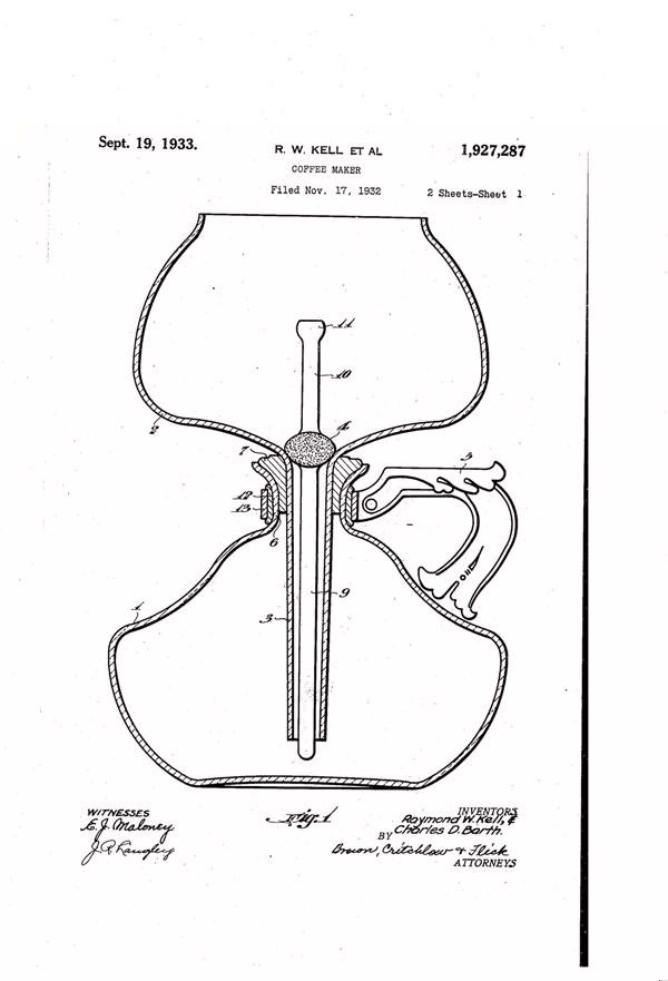 MacBeth-Evans Coffee Maker Patent 1927287-1