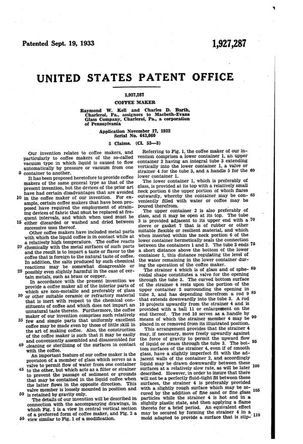 MacBeth-Evans Coffee Maker Patent 1927287-3
