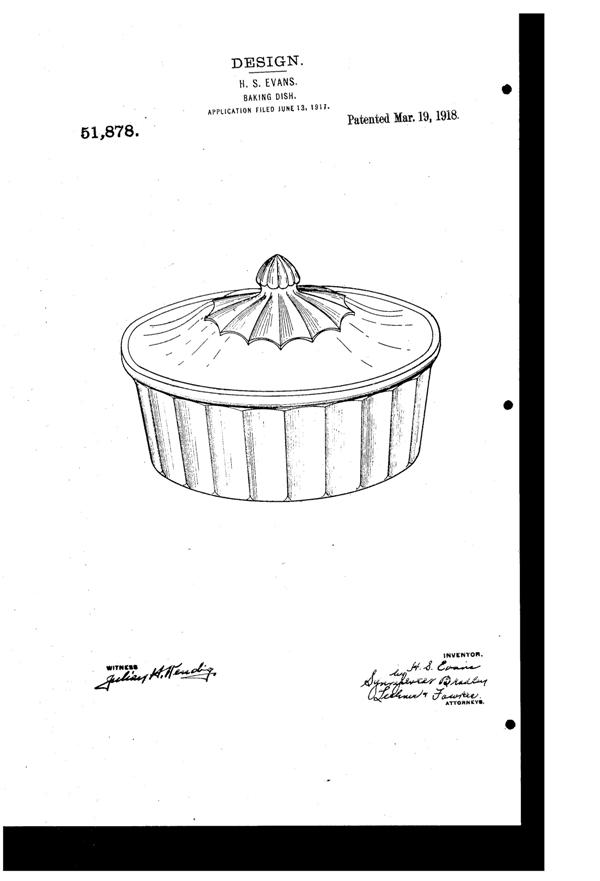 MacBeth-Evans Covered Casserole Design Patent D 51878-1
