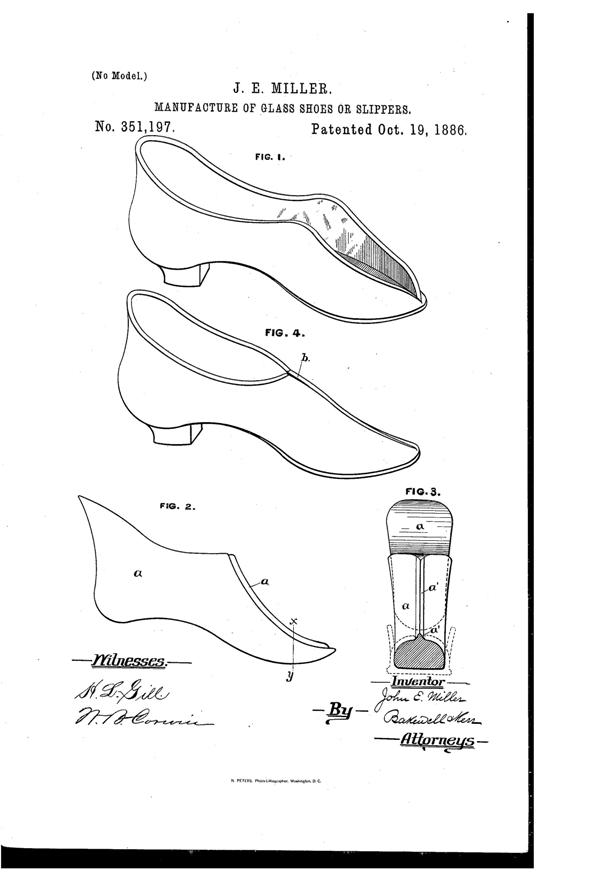 Bryce Glass Slipper Patent 351197-1